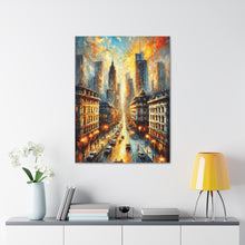 Load image into Gallery viewer, Urban Glow: A City in Motion Canvas Wall Art
