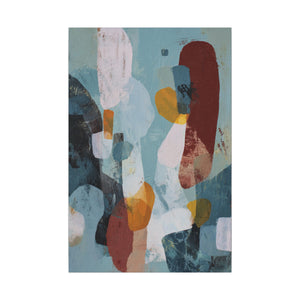 Warm Current – Mid-Century Blue Canvas Wall Art