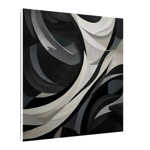 Shadow Flow – Abstract Monochrome Canvas Wall Art