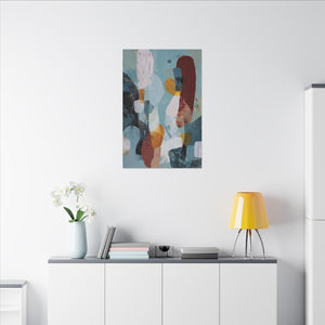 Warm Current – Mid-Century Blue Canvas Wall Art