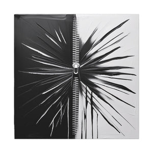 Split Reality Black & White Abstract Canvas Wall Art