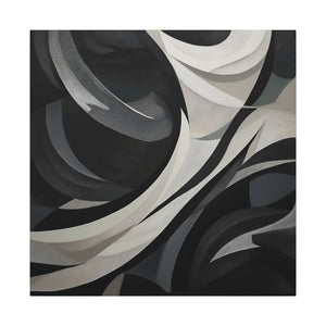 Shadow Flow – Abstract Monochrome Canvas Wall Art