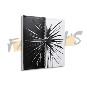 Split Reality Black & White Abstract Canvas Wall Art