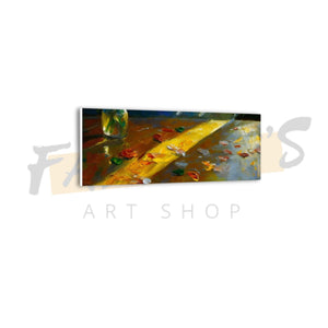Golden Trace Canvas Wall Art