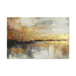 “Golden Abstract Horizon” Canvas Wall Art