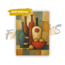 Load image into Gallery viewer, Geometric Still Life with Lemons Canvas Wall Art
