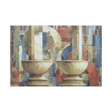 Load image into Gallery viewer, Abstract artwork with geometric shapes and colors on a white background
