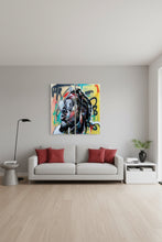 Load image into Gallery viewer, yellow, abstract, spray paint art
