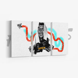 3PC "Inked Out" Muhammad Ali "Stinger" Canvas Panel Set- XL