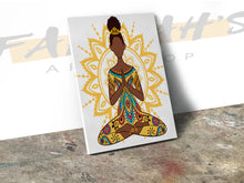 Load image into Gallery viewer, Golden Zen BlackGirl Yoga Art
