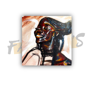 "Happy Place" Black Woman Art Canvas Panel