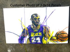 3PC "Inked Out" Kobe Bryant Canvas Panel Set